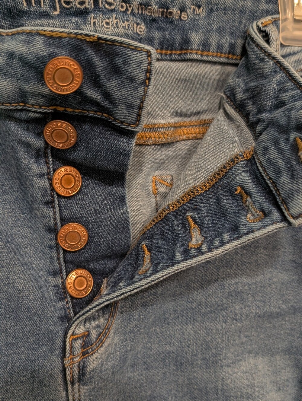 Maurice's Distressed High-Rise Blue Women's Jeans - Picture 6 of 7
